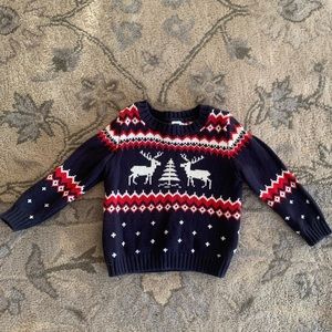 3/$24 Janie and Jack Reindeer Navy Sweater